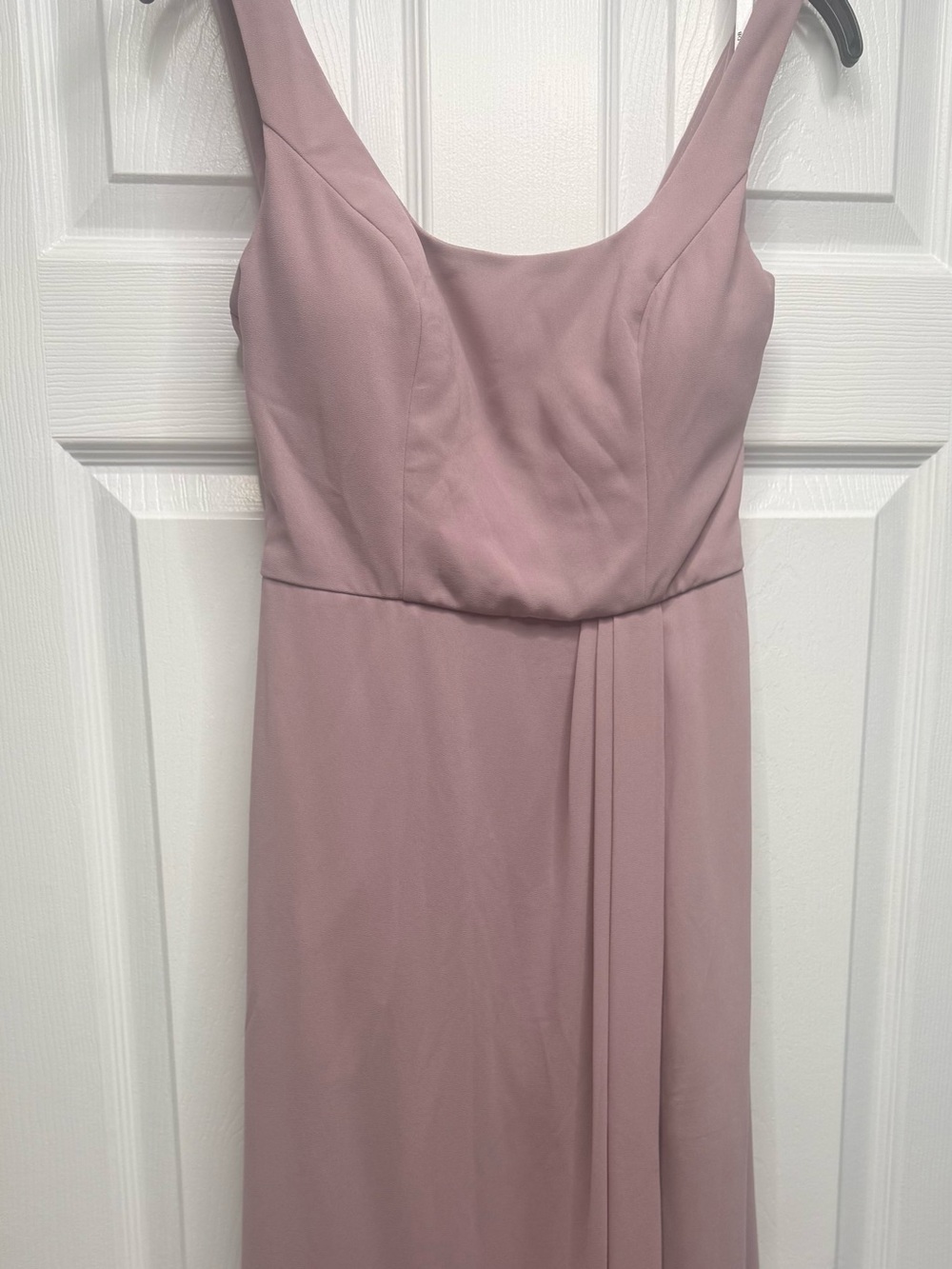 David's Bridal Strapless Bridesmaid Gown in Quartz - Chiffon